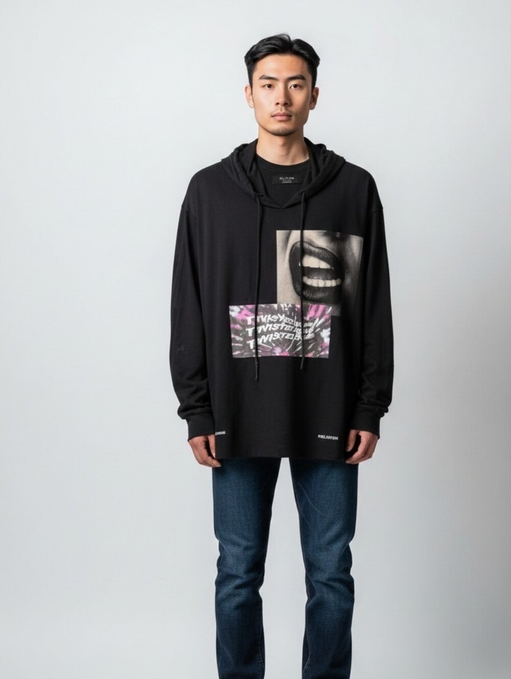 Religion London Black Twisted Dreams Graphic Hooded Men's Sweatshirt Size XL